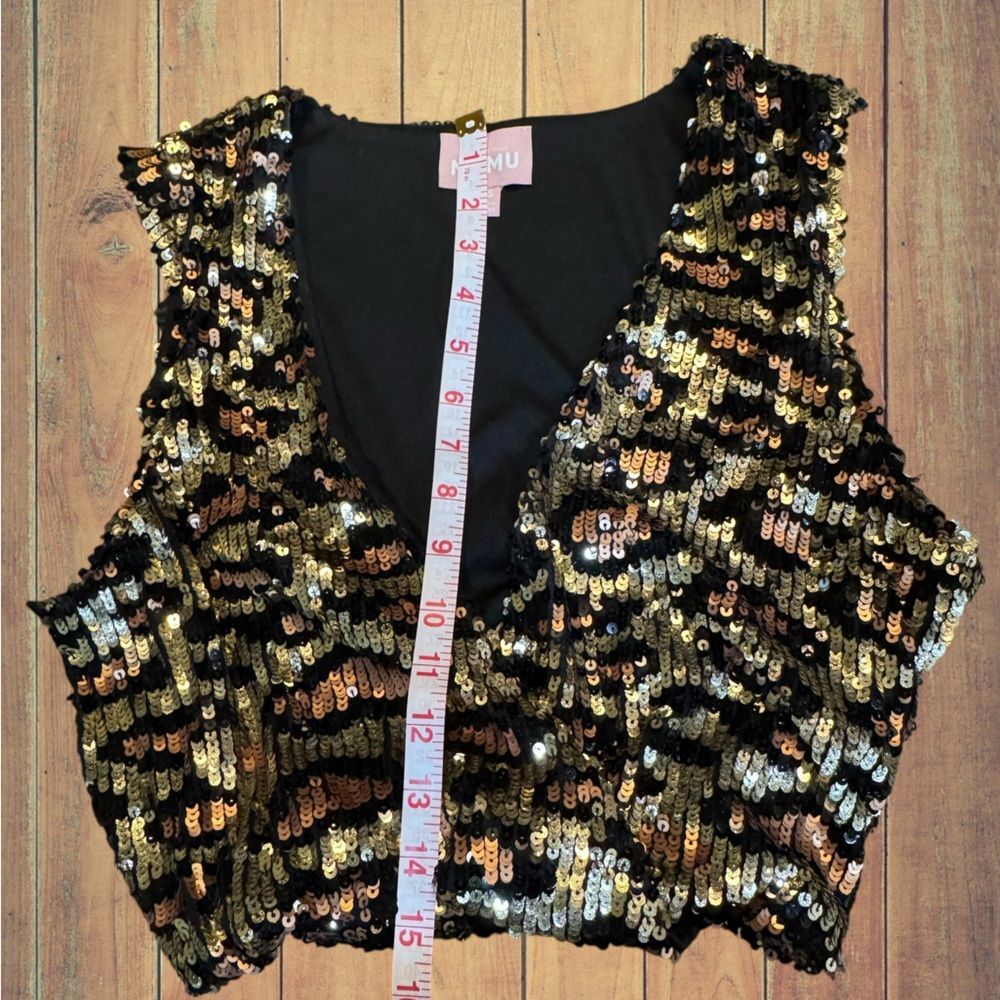 Show Me Your MuMu Eve Top In Party Cheetah Sequins - Picture 7 of 16
